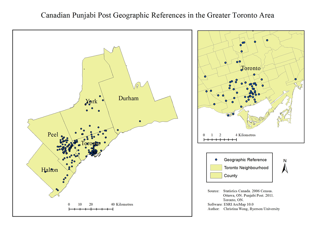 Canadian Punjabi Post Geographic Reference in the Greater Toronto Area