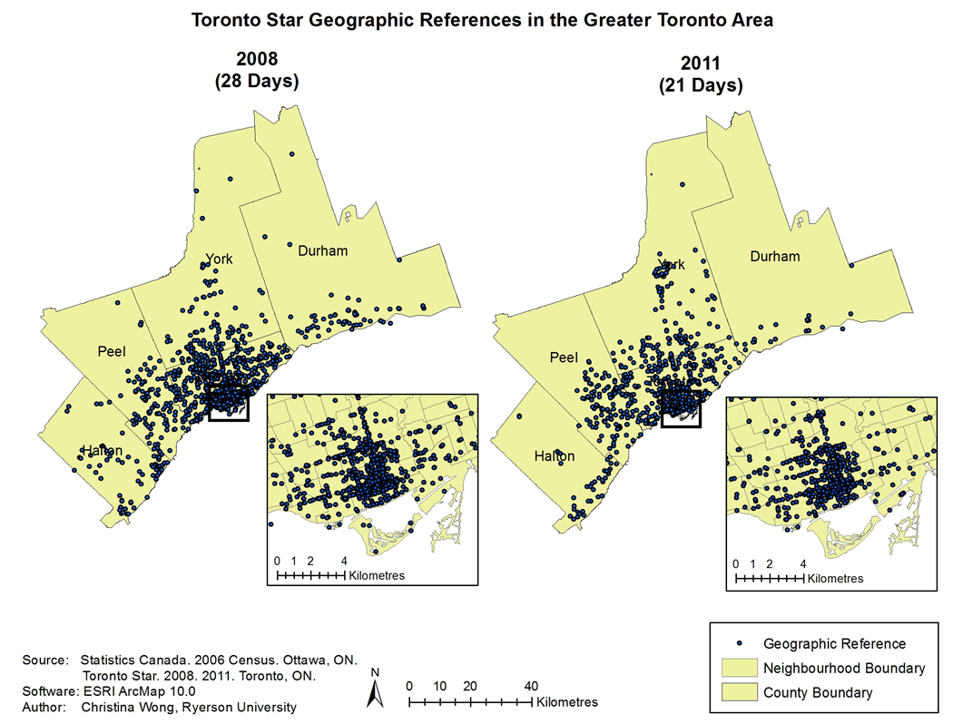 Toronto Star Geographic References in the Greater Toronto Area